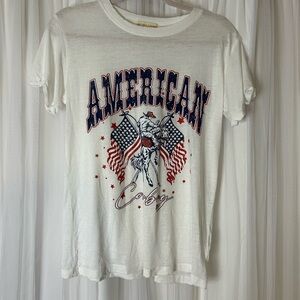 Western Cowboy American White Graphic T-Shirt — NWOT